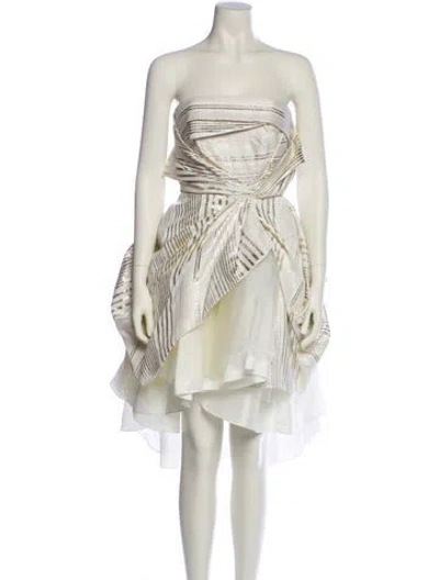 Pre-owned Christopher John Rogers Printed Mini Dress W/ Tags In Neutral