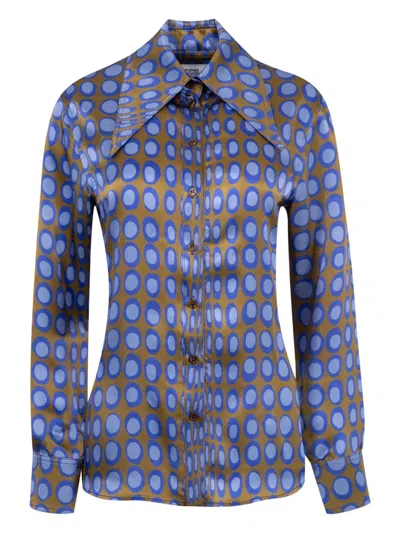 Christopher John Rogers Printed Shirt In Violett