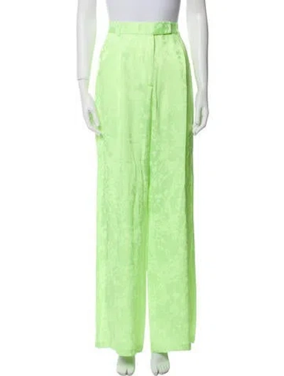 Pre-owned Christopher John Rogers Printed Wide Leg Pants In Green