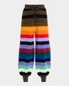 Christopher John Rogers Rainbow Striped Knit Track Pants In Rainbow Multi