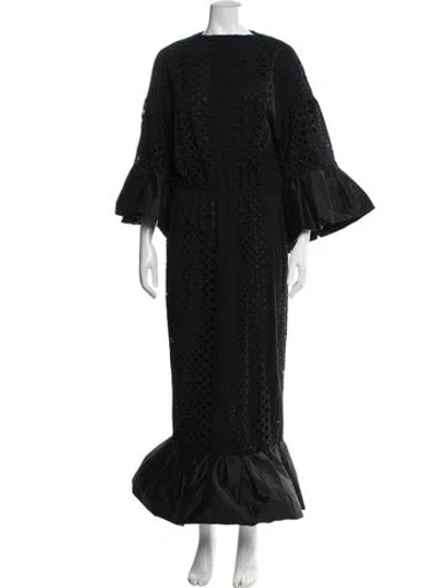 Pre-owned Christopher John Rogers Scoop Neck Long Dress In Black