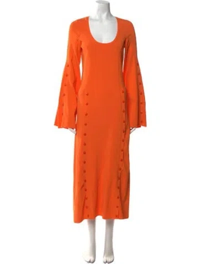 Pre-owned Christopher John Rogers Scoop Neck Long Dress In Orange