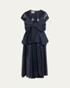 Christopher John Rogers Sequined Crushed Bow Dress In Caviar