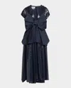 Christopher John Rogers Sequined Crushed Bow Dress In Caviar