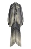 Christopher John Rogers Sheer Wiggle-dot Gown In Multi