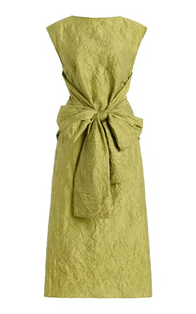 Christopher John Rogers Silk-blend Shift Dress In Green