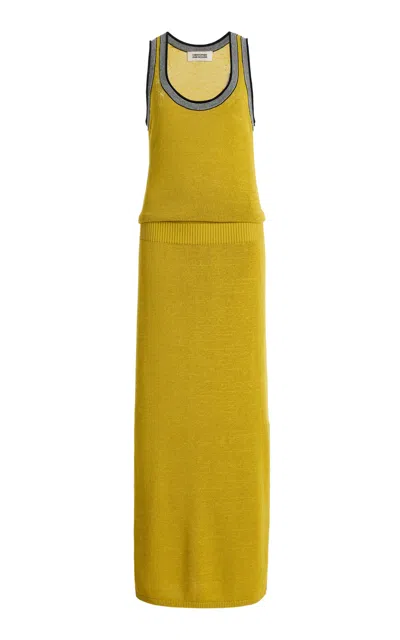 Christopher John Rogers Silk Column Gown In Blue