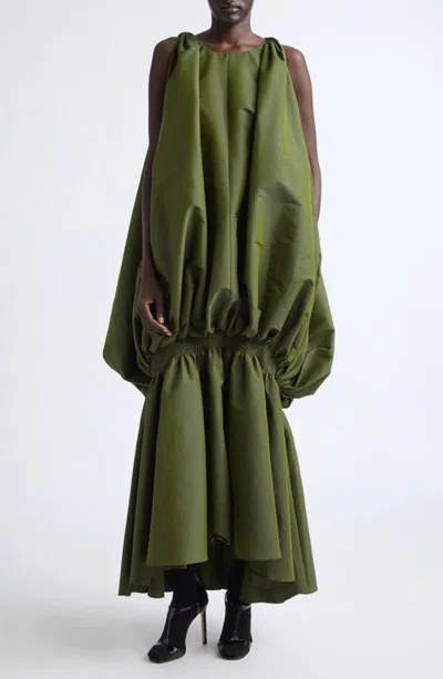 Christopher John Rogers Silk Jellyfish Gown In Callaloo