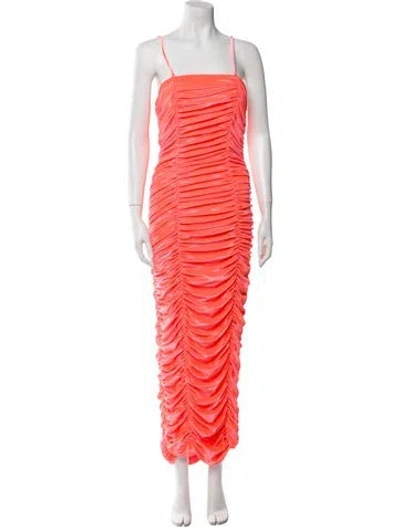 Pre-owned Christopher John Rogers Square Neckline Long Dress In Orange