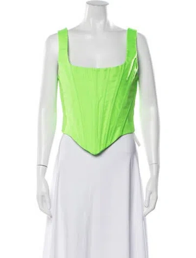 Pre-owned Christopher John Rogers Square Neckline Sleeveless Top In Green