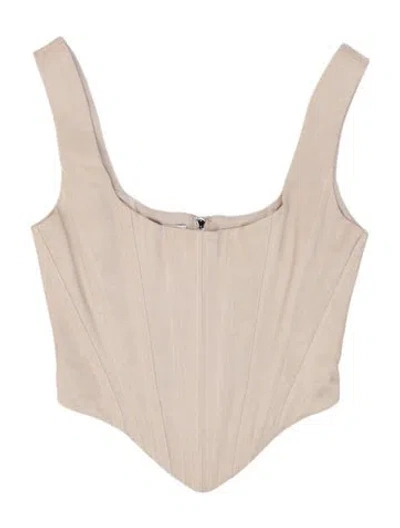 Pre-owned Christopher John Rogers Square Neckline Sleeveless Top In Neutral