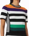 Christopher John Rogers Striped Baby Tee In Rainbow Multi In Multi