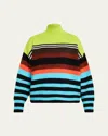 Christopher John Rogers Striped Brushed Wool Turtleneck Sweater