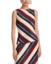 Christopher John Rogers Striped Cowl Back Top In Multi