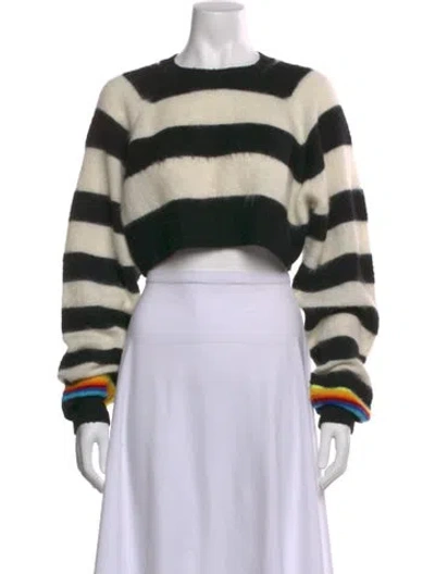 Pre-owned Christopher John Rogers Striped Crew Neck Sweater