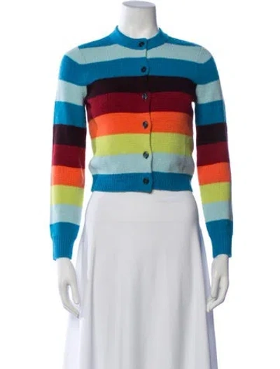 Pre-owned Christopher John Rogers Striped Crew Neck Sweater W/ Tags In Blue