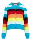 Christopher John Rogers Striped Cropped Cardigan In Multi