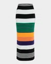 Christopher John Rogers Striped Knit Midi Pencil Skirt