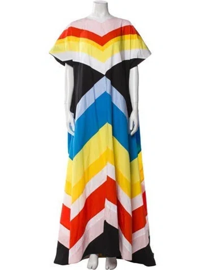 Pre-owned Christopher John Rogers Striped Long Dress In Multi