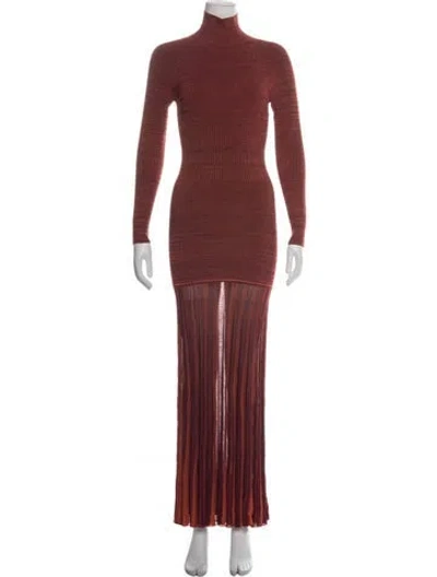 Pre-owned Christopher John Rogers Striped Long Dress W/ Tags In Red