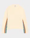 Christopher John Rogers Striped-side Boucle Knit Crewneck Sweater