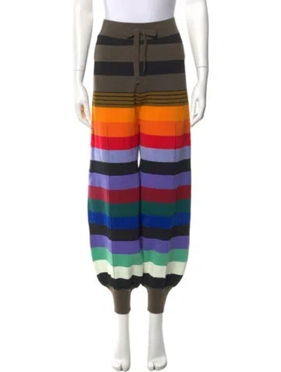 Pre-owned Christopher John Rogers Striped Skinny Leg Pants In Multi