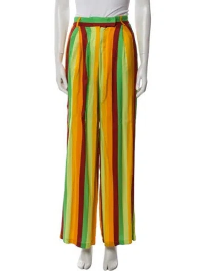 Pre-owned Christopher John Rogers Striped Straight Leg Pants In Multi