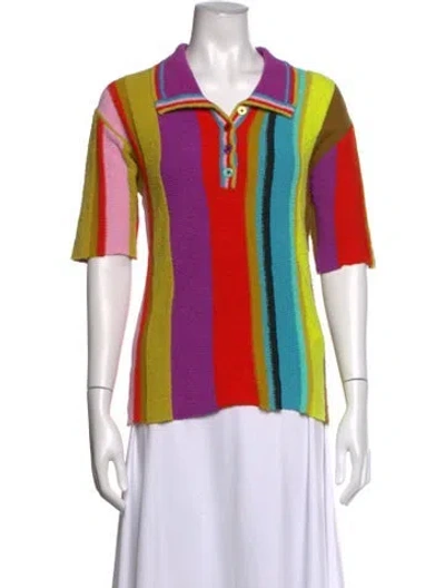 Pre-owned Christopher John Rogers Striped Sweater In Yellow