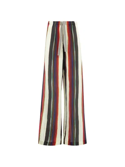 Christopher John Rogers Striped Wide-leg Trousers In Black