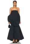 Christopher John Rogers Tie Front Bubble Gown In Black