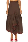 Christopher John Rogers Trumpet Skirt In Brown