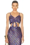 Christopher John Rogers Twist Front Bralette Top In Nepeta