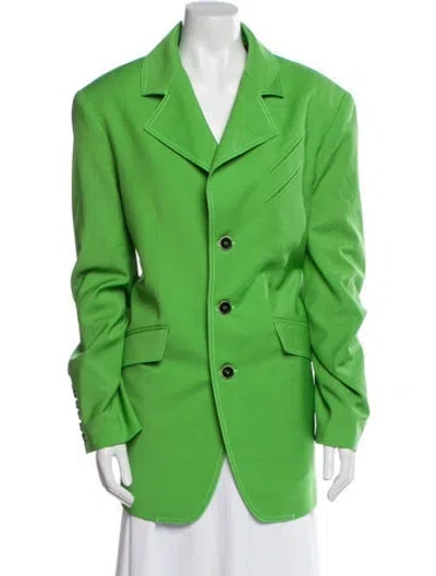 Pre-owned Christopher John Rogers Virgin Wool Evening Jacket In Green