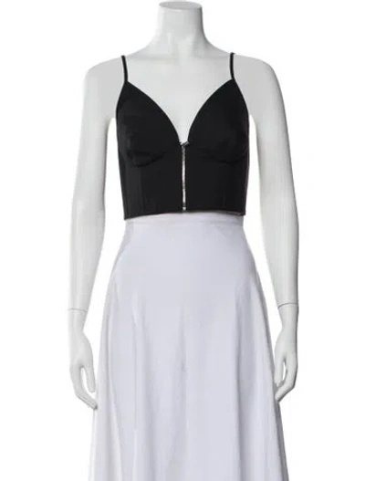 Pre-owned Christopher John Rogers V-neck Sleeveless Crop Top In White