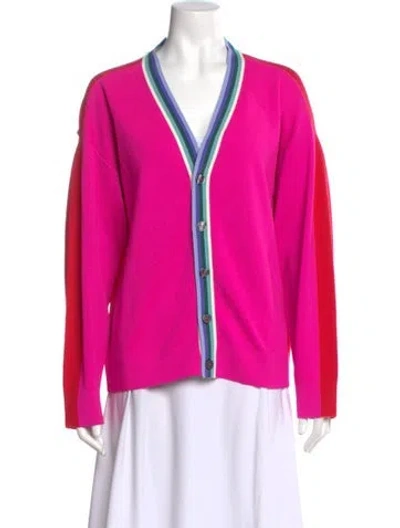 Pre-owned Christopher John Rogers V-neck Sweater W/ Tags In Pink