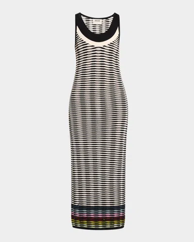 Christopher John Rogers Wave Knit Tank Maxi Dress In Animal Print