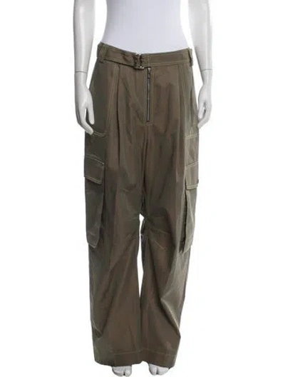 Pre-owned Christopher John Rogers Wide Leg Pants In Green/metallic