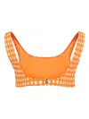 Christopher John Rogers Wiggle Dot Bikini Top In Orange