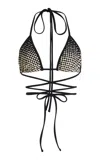 Christopher John Rogers Wiggle-dot Bikini Top In Black