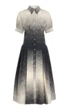 Christopher John Rogers Wiggle-dot Cotton Midi Shirt Dress In Multi