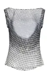 Christopher John Rogers Wiggle-dot Sheer Top In Multi