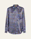Christopher John Rogers Wiggle Dot Slim Shirt In Nepeta