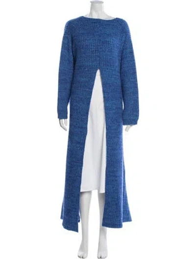 Pre-owned Christopher John Rogers Wool Bateau Neckline Sweater In Blue