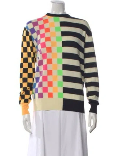 Pre-owned Christopher John Rogers Wool Colorblock Pattern Sweater In Multi