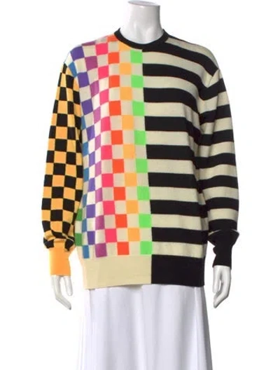 Pre-owned Christopher John Rogers Wool Colorblock Pattern Sweater In Multi