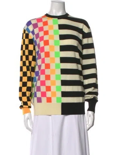 Pre-owned Christopher John Rogers Wool Colorblock Pattern Sweater In Multicolor