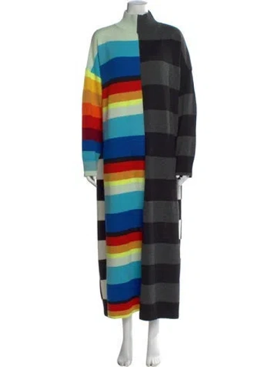 Pre-owned Christopher John Rogers Wool Long Dress In Multi