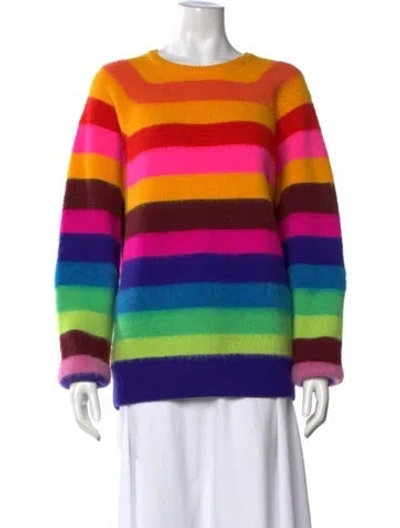 Pre-owned Christopher John Rogers Wool Striped Sweater In Blue