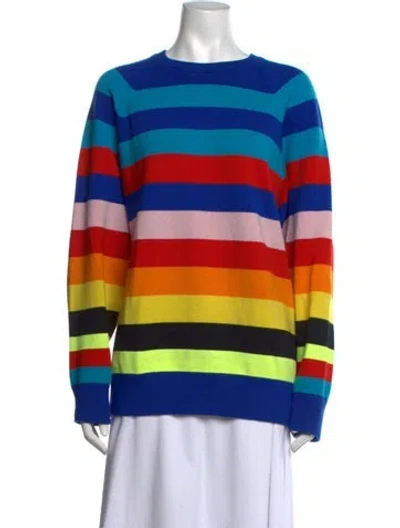 Pre-owned Christopher John Rogers Wool Striped Sweater In Blue