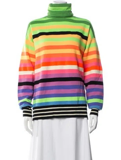 Pre-owned Christopher John Rogers Wool Striped Sweater In Multicolor